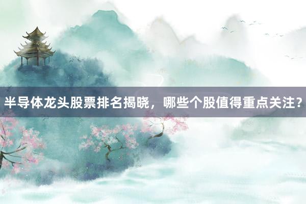 半导体龙头股票排名揭晓，哪些个股值得重点关注？