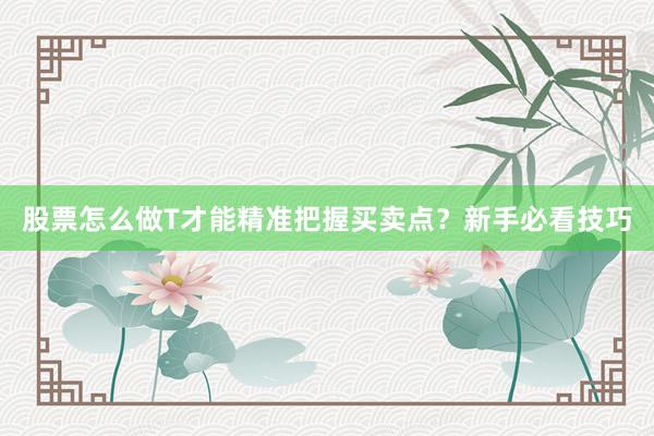 股票怎么做T才能精准把握买卖点？新手必看技巧