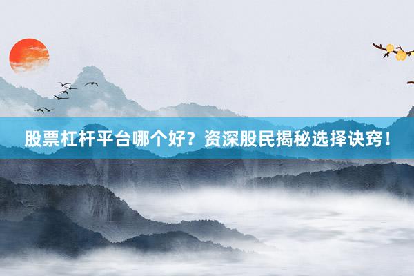 股票杠杆平台哪个好？资深股民揭秘选择诀窍！