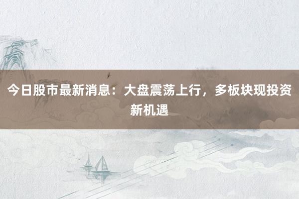 今日股市最新消息：大盘震荡上行，多板块现投资新机遇