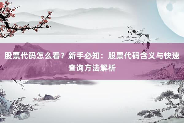 股票代码怎么看？新手必知：股票代码含义与快速查询方法解析