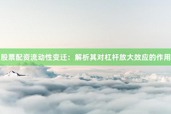 股票配资流动性变迁：解析其对杠杆放大效应的作用