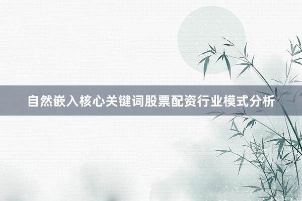 自然嵌入核心关键词股票配资行业模式分析